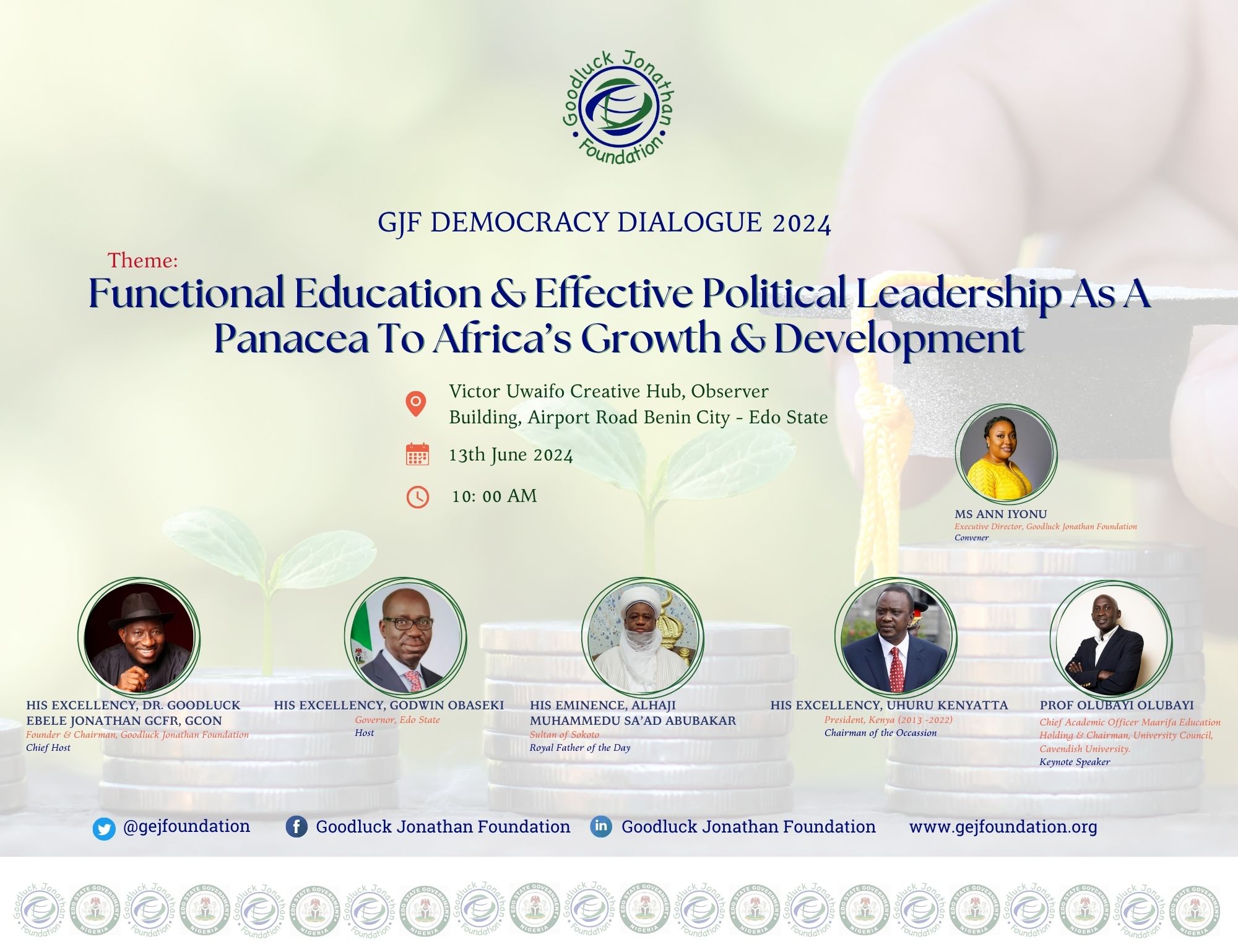 Kenyatta, Weah, Sultan to attend Goodluck Jonathan Foundation Annual Democracy Dialogue